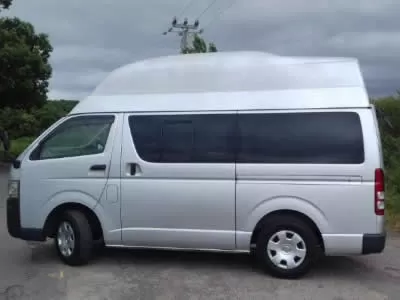 White van with extended roof